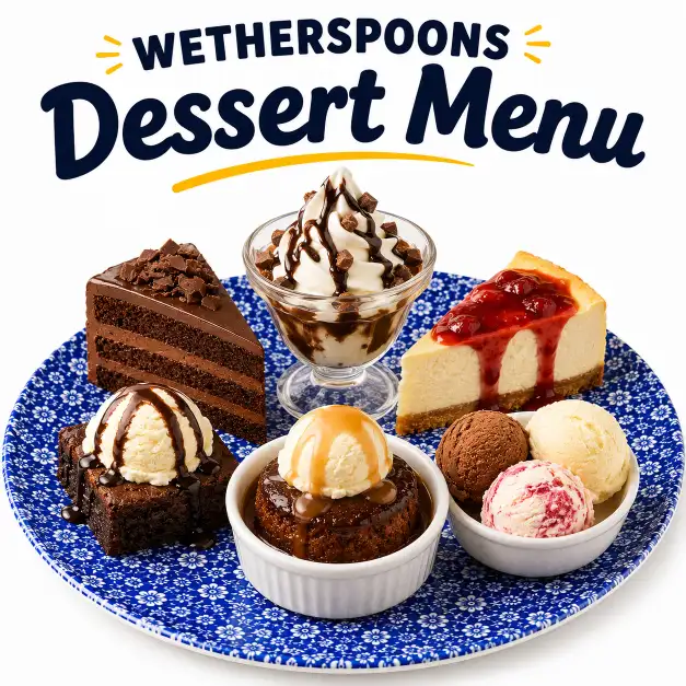 Wetherspoons Desserts menu