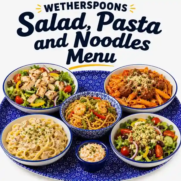Wetherspoons Salad, Pasta and noodles menu
